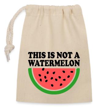 THIS IS NOT A WATERMELON - Verschließbarer Geschenkbeutel aus Baumwolle (14x20cm) - Natur - Vorne