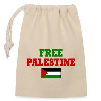 Free palestine - Closable cotton gift bag (14x20cm) - nature - Front
