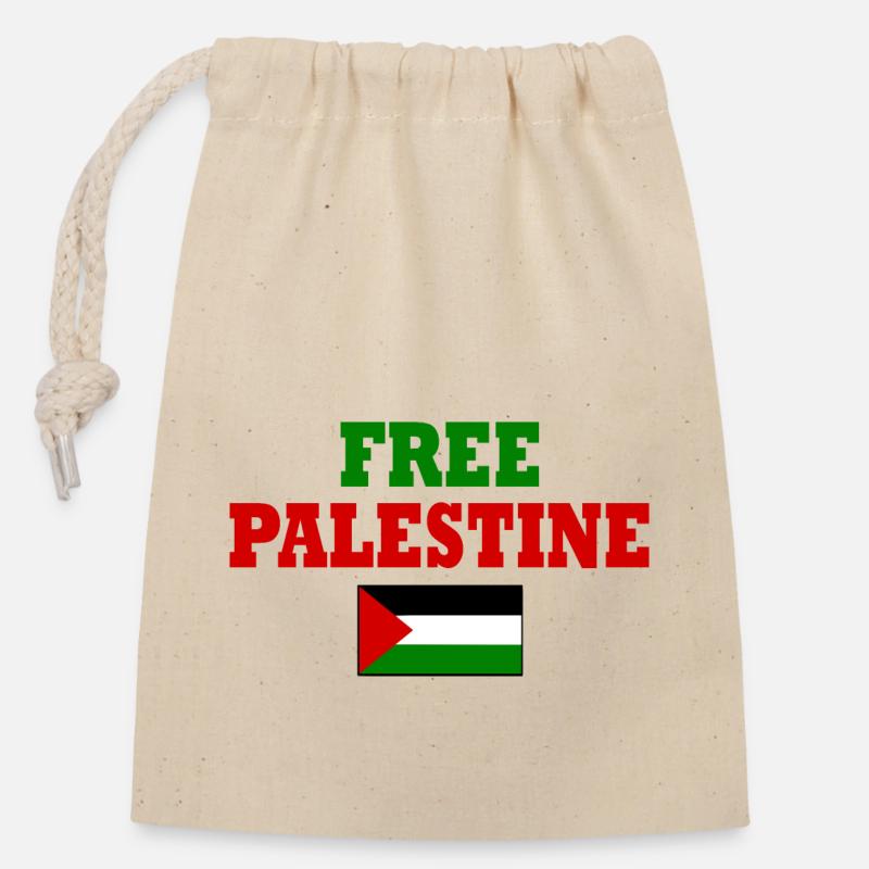 Free palestine - Closable cotton gift bag (14x20cm) - nature