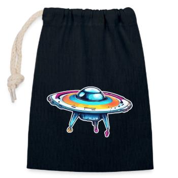 Alien / Spaceship / UFO / Area 51 / All / Mars - Closable cotton gift bag (14x20cm) - navy - Front