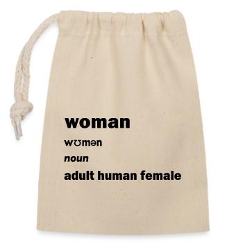 adult human female - Sac cadeau en coton avec cordon (14 x 20 cm) - nature - Devant