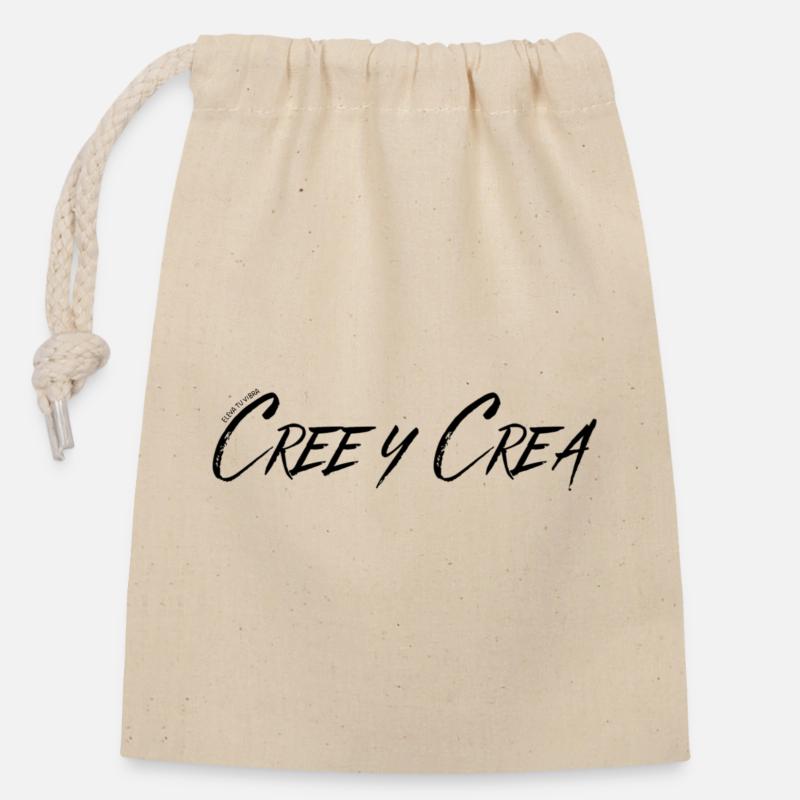 CREATE AND CREATE - Closable cotton gift bag (14x20cm) - nature
