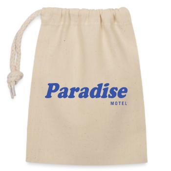 Paradise Motel - Verschließbarer Geschenkbeutel aus Baumwolle (14x20cm) - Natur - Vorne