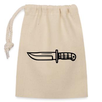 Couteau de survie - Sac cadeau en coton avec cordon (14 x 20 cm) - nature - Devant