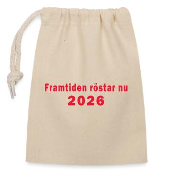 The future votes now Elections 2026 - Closable cotton gift bag (14x20cm) - nature - Front