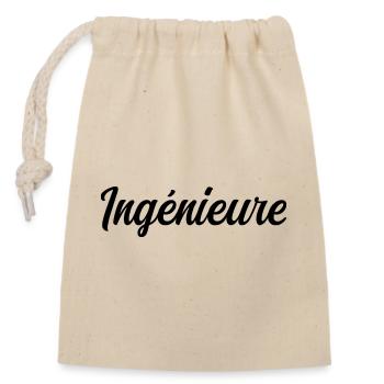 Technical Design Engineer Science Project - Closable cotton gift bag (14x20cm) - nature - Front