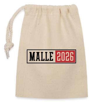 Malle 2026 - Closable cotton gift bag (14x20cm) - nature - Front