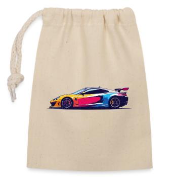 Art coloré de voitures de course de Super Sports - Sac cadeau en coton avec cordon (14 x 20 cm) - nature - Devant