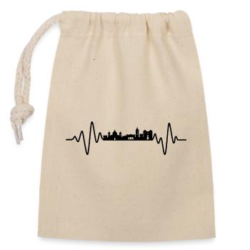 Naples Heartbeat Skyline Napoli - Closable cotton gift bag (14x20cm) - nature - Front
