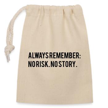 Motivational saying - Closable cotton gift bag (14x20cm) - nature - Front