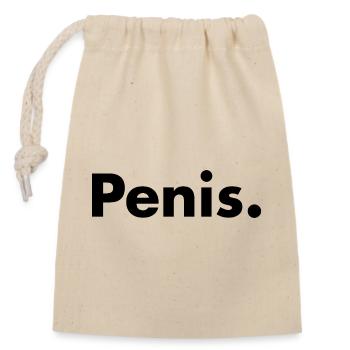 Penis - Closable cotton gift bag (14x20cm) - nature - Front