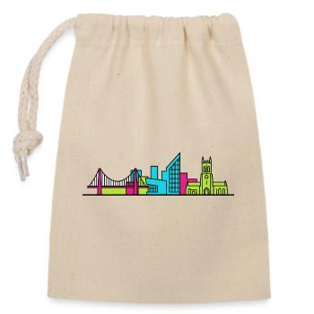Hull City Skyline The Deep Aquarium Line Art - Closable cotton gift bag (14x20cm) - nature - Front