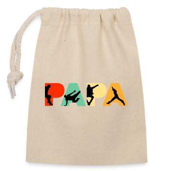 Parkour Papa Funny Retro Free Running Dad - Closable cotton gift bag (14x20cm) - nature - Front