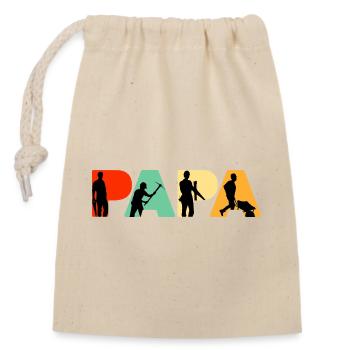 Construction Laborer Papa Trade Silhouette Father  - Closable cotton gift bag (14x20cm) - nature - Front