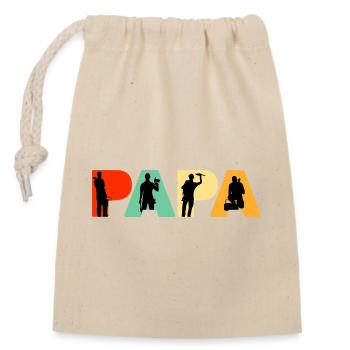 Papa Plumber Retro Tradesman Silhouette Design - Sac cadeau en coton avec cordon (14 x 20 cm) - nature - Devant