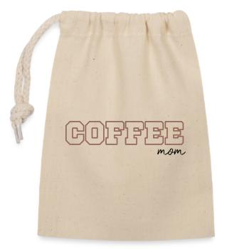 Kaffee Mom - Verschließbarer Geschenkbeutel aus Baumwolle (14x20cm) - Natur - Vorne
