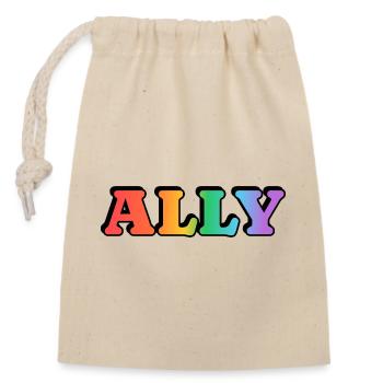 Gay Ally  - Closable cotton gift bag (14x20cm) - nature - Front