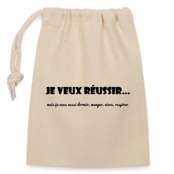ZITAT. NACHRICHT. HUMOR. LUSTIGE ZITATE - Verschließbarer Geschenkbeutel aus Baumwolle (14x20cm) - Natur - Vorne