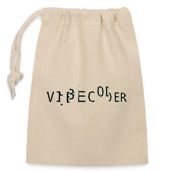 vibecoder_mono glitch - Closable cotton gift bag (14x20cm) - nature - Front