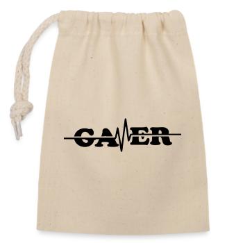 Gamer pulse ECG - Closable cotton gift bag (14x20cm) - nature - Front