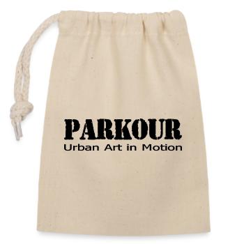 parkour - Closable cotton gift bag (14x20cm) - nature - Front