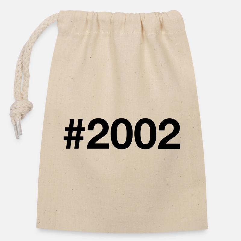 2002 Né à 24 ans 24e anniversaire - Sac cadeau en coton avec cordon (14 x 20 cm) - nature