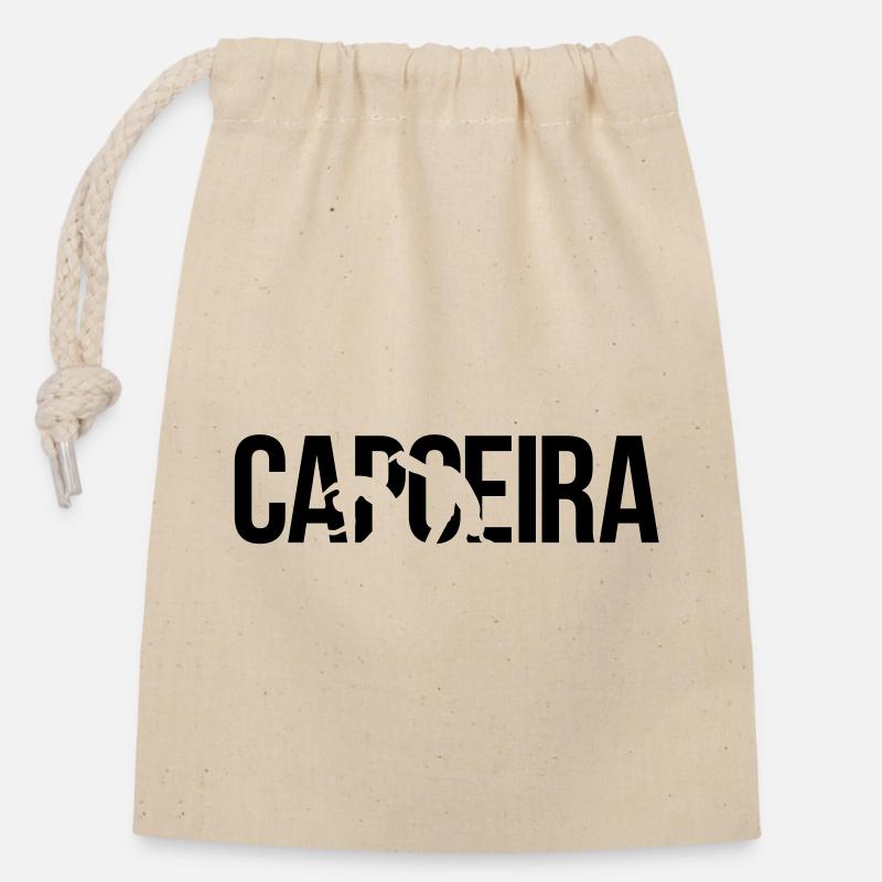 capoeira - Sac cadeau en coton avec cordon (14 x 20 cm) - nature