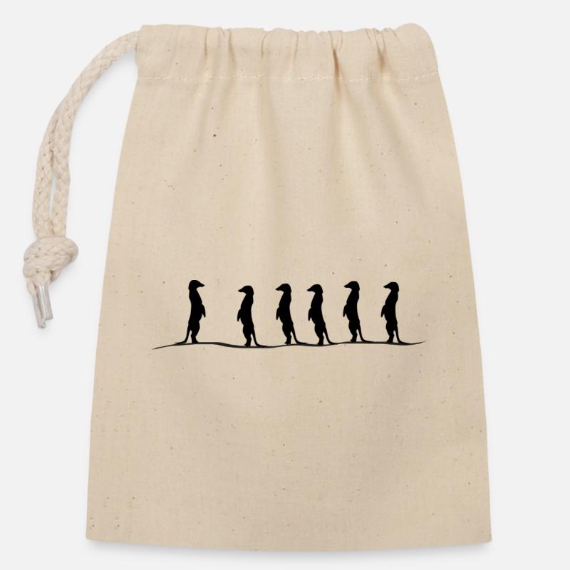 Groupe Erdmaennchen - Sac cadeau en coton avec cordon (14 x 20 cm) - nature