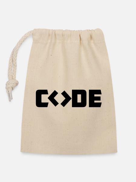 Programmierer-Code - Verschließbarer Geschenkbeutel aus Baumwolle (14x20cm) - Natur