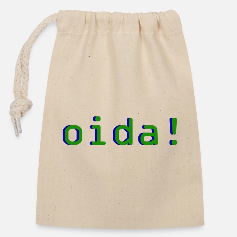 oida! - Verschließbarer Geschenkbeutel aus Baumwolle (14x20cm) - Natur