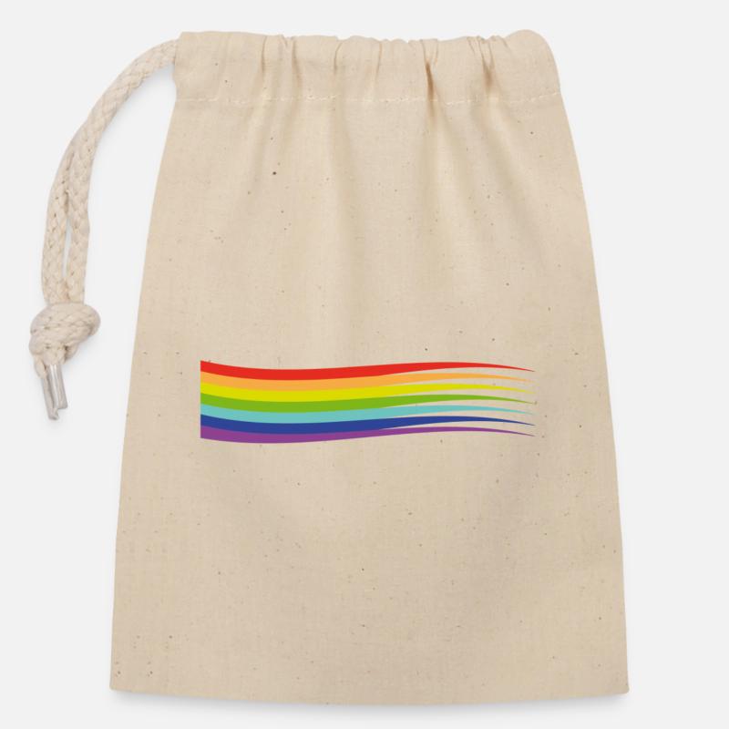RAINBOW BANNER | Regenbogen-Fahne - Verschließbarer Geschenkbeutel aus Baumwolle (14x20cm) - Natur