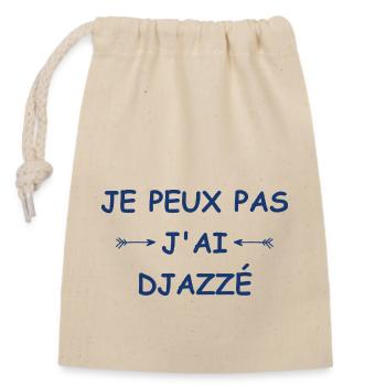 Je peux pas j'ai Djazzé - Sac cadeau en coton avec cordon (14 x 20 cm) - nature - Devant