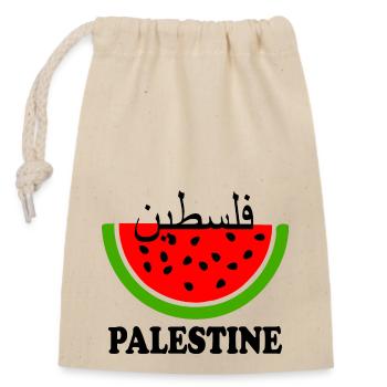 Palästina wassermelone فلسطين - Verschließbarer Geschenkbeutel aus Baumwolle (14x20cm) - Natur - Vorne