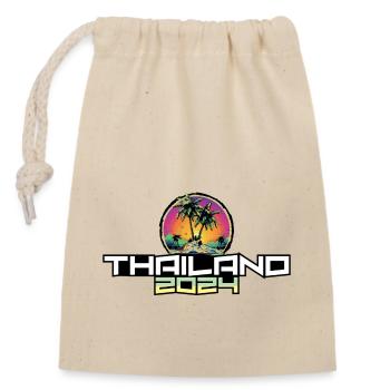 Thaïlande 2024 Vacances Palmiers - Sac cadeau en coton avec cordon (14 x 20 cm) - nature - Devant