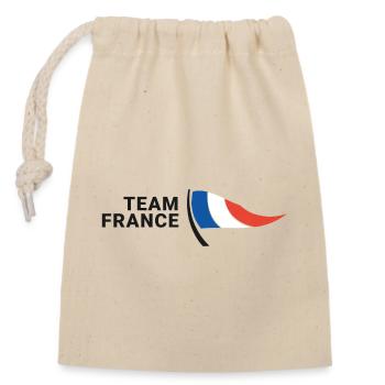 Equipe de France - Sac cadeau en coton avec cordon (14 x 20 cm) - nature - Devant