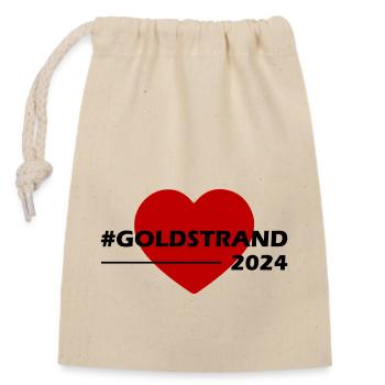 Golden Sands 2024 Heart Love - Closable cotton gift bag (14x20cm) - nature - Front