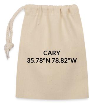 Cary, Caroline du Nord, États-Unis Coordonnées - Sac cadeau en coton avec cordon (14 x 20 cm) - nature - Devant