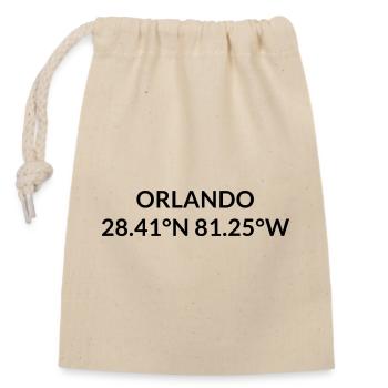 Orlando, Florida, USA Coordinates - Closable cotton gift bag (14x20cm) - nature - Front