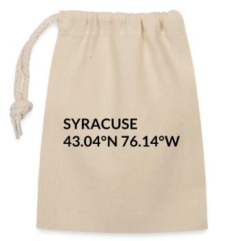 Syracuse New York USA Koordinaten - Verschließbarer Geschenkbeutel aus Baumwolle (14x20cm) - Natur - Vorne