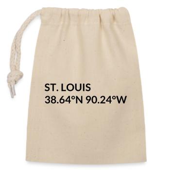 St. Louis, Missouri, USA Coordinates - Closable cotton gift bag (14x20cm) - nature - Front