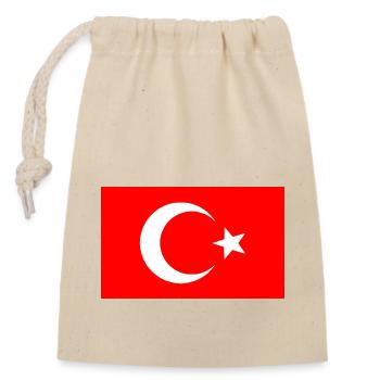 Turkey - Turkish flag - Closable cotton gift bag (14x20cm) - nature - Front