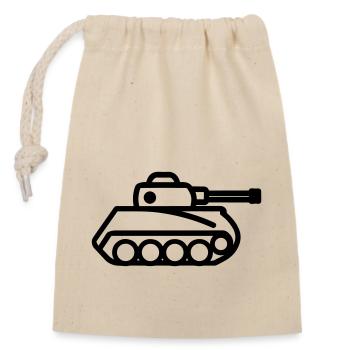 tank - Closable cotton gift bag (14x20cm) - nature - Front
