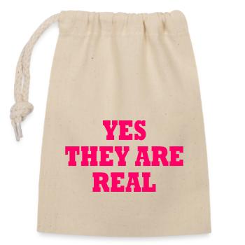 yes they are real - Closable cotton gift bag (14x20cm) - nature - Front