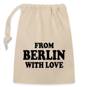 From berlin with love - Sac cadeau en coton avec cordon (14 x 20 cm) - nature - Devant