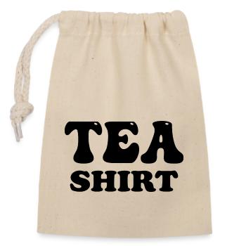 Tea Funny Teashirt - Closable cotton gift bag (14x20cm) - nature - Front