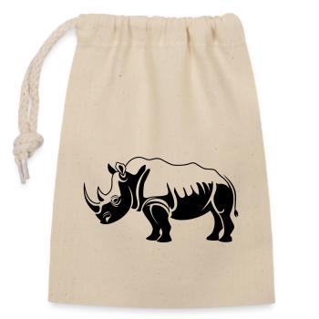 Nashorn - Verschließbarer Geschenkbeutel aus Baumwolle (14x20cm) - Natur - Vorne