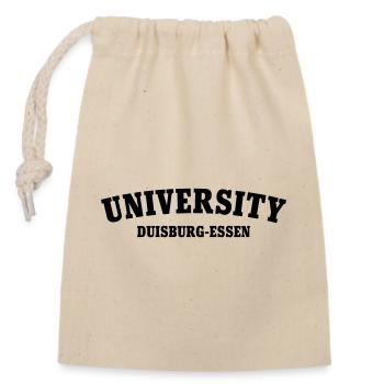 University of Duisburg Essen - Closable cotton gift bag (14x20cm) - nature - Front
