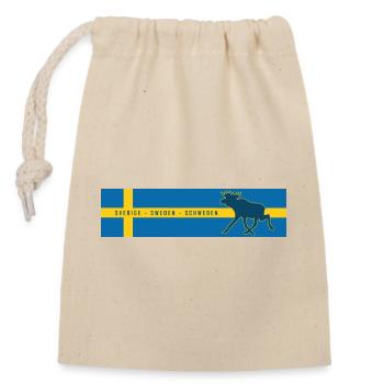 Schweden - Sverige - Sweden - Elch - Verschließbarer Geschenkbeutel aus Baumwolle (14x20cm) - Natur - Vorne