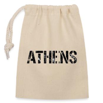 Athens - Closable cotton gift bag (14x20cm) - nature - Front