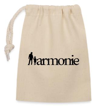 HARMONY! (family, dad, mom, children) - Closable cotton gift bag (14x20cm) - nature - Front